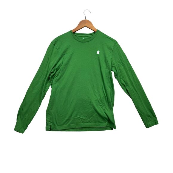 Apple Store Employee L/S iphone ipad Green Fanboy Macbook Mac T Tee Shirt sz S - Picture 1 of 4